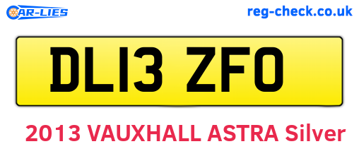 DL13ZFO are the vehicle registration plates.