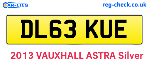 DL63KUE are the vehicle registration plates.