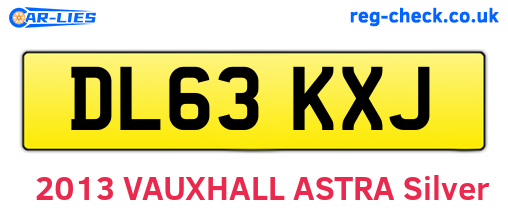 DL63KXJ are the vehicle registration plates.