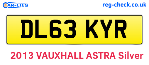 DL63KYR are the vehicle registration plates.