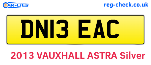 DN13EAC are the vehicle registration plates.