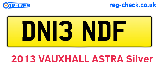 DN13NDF are the vehicle registration plates.