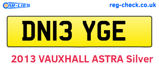 DN13YGE are the vehicle registration plates.