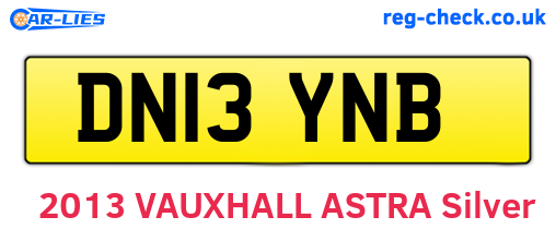 DN13YNB are the vehicle registration plates.