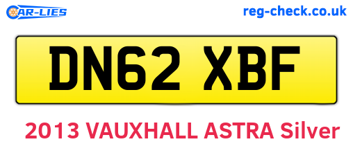 DN62XBF are the vehicle registration plates.