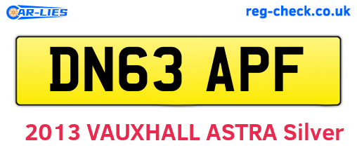 DN63APF are the vehicle registration plates.