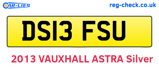 DS13FSU are the vehicle registration plates.