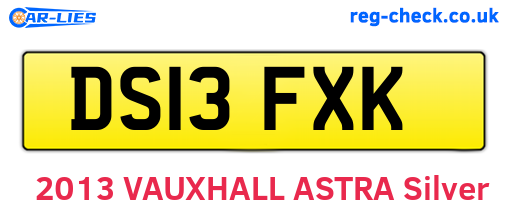 DS13FXK are the vehicle registration plates.