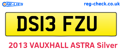 DS13FZU are the vehicle registration plates.