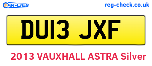 DU13JXF are the vehicle registration plates.