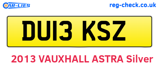 DU13KSZ are the vehicle registration plates.