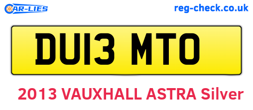DU13MTO are the vehicle registration plates.