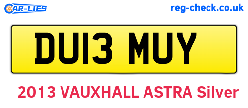 DU13MUY are the vehicle registration plates.