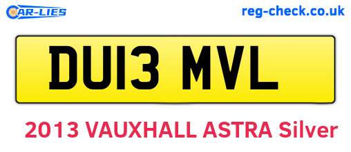 DU13MVL are the vehicle registration plates.