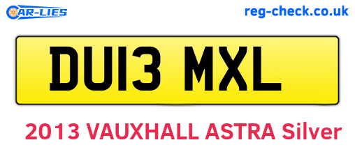 DU13MXL are the vehicle registration plates.