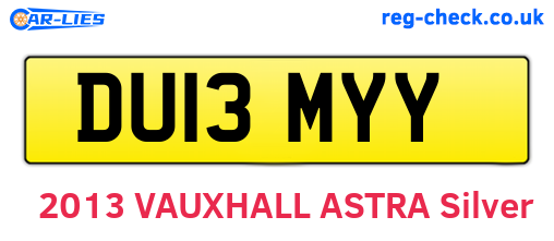 DU13MYY are the vehicle registration plates.