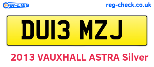 DU13MZJ are the vehicle registration plates.