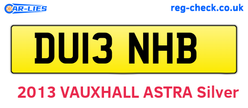 DU13NHB are the vehicle registration plates.
