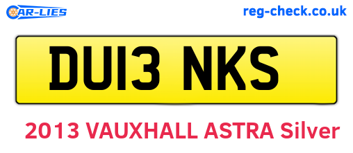 DU13NKS are the vehicle registration plates.
