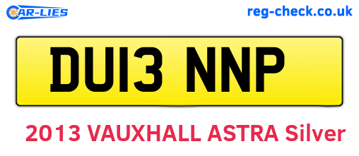 DU13NNP are the vehicle registration plates.