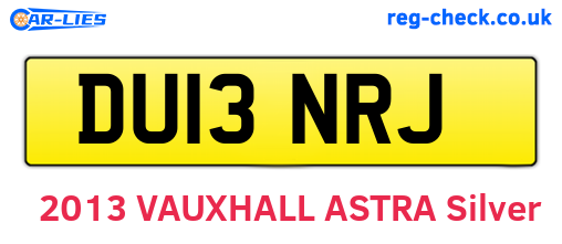 DU13NRJ are the vehicle registration plates.