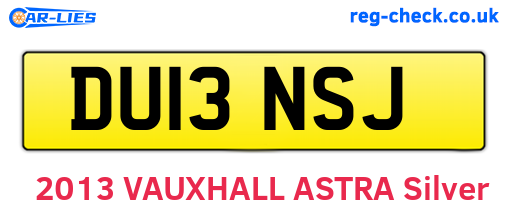 DU13NSJ are the vehicle registration plates.