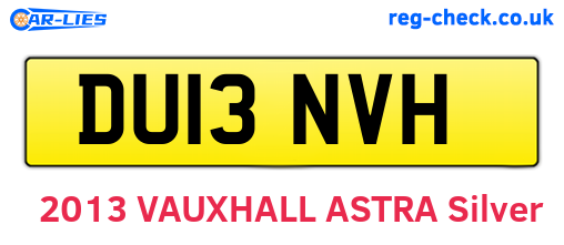 DU13NVH are the vehicle registration plates.