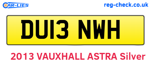 DU13NWH are the vehicle registration plates.