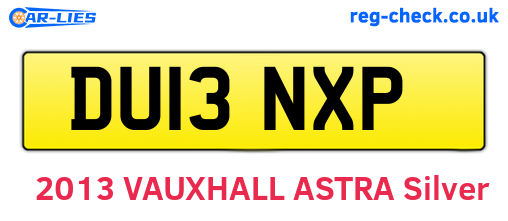DU13NXP are the vehicle registration plates.