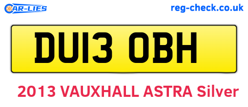 DU13OBH are the vehicle registration plates.