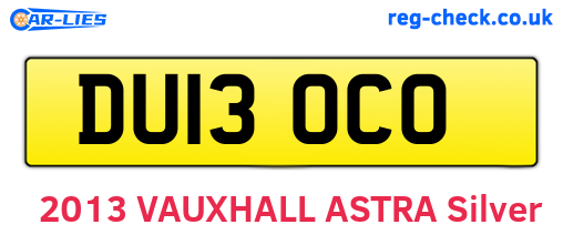DU13OCO are the vehicle registration plates.