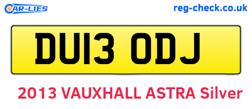 DU13ODJ are the vehicle registration plates.