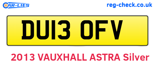 DU13OFV are the vehicle registration plates.