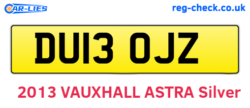 DU13OJZ are the vehicle registration plates.