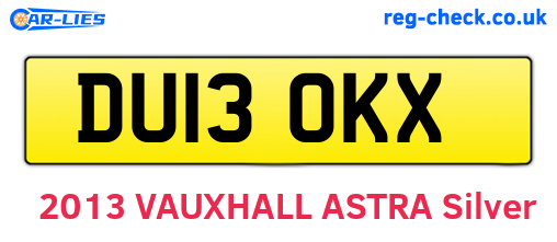 DU13OKX are the vehicle registration plates.