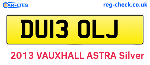 DU13OLJ are the vehicle registration plates.