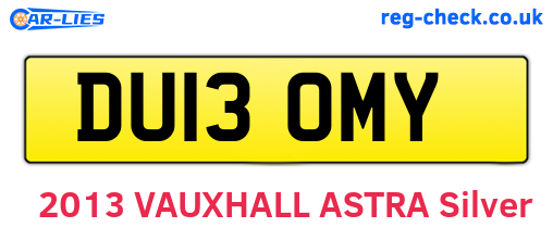 DU13OMY are the vehicle registration plates.