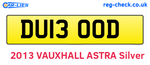 DU13OOD are the vehicle registration plates.