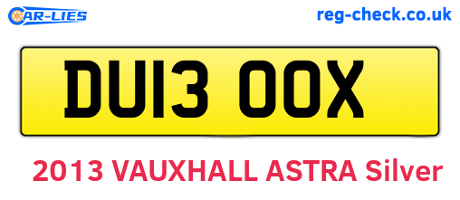 DU13OOX are the vehicle registration plates.