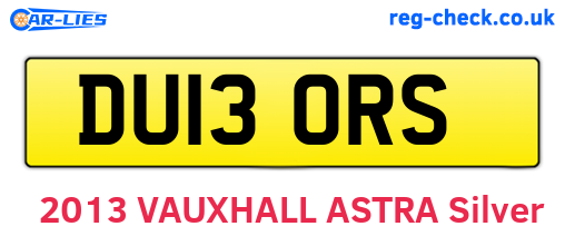 DU13ORS are the vehicle registration plates.