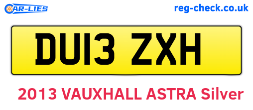 DU13ZXH are the vehicle registration plates.