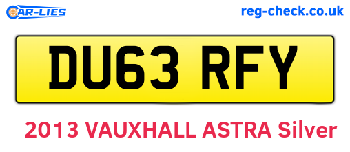 DU63RFY are the vehicle registration plates.