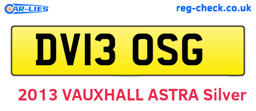 DV13OSG are the vehicle registration plates.