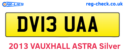 DV13UAA are the vehicle registration plates.