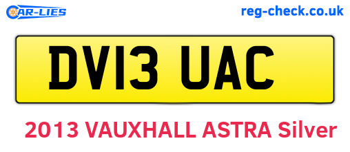 DV13UAC are the vehicle registration plates.