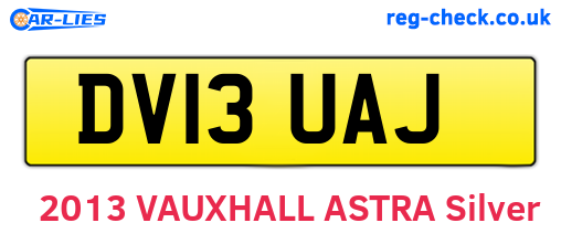 DV13UAJ are the vehicle registration plates.