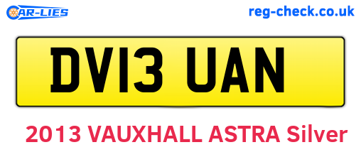 DV13UAN are the vehicle registration plates.