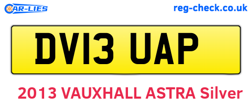 DV13UAP are the vehicle registration plates.