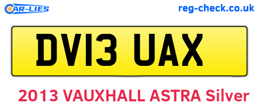 DV13UAX are the vehicle registration plates.