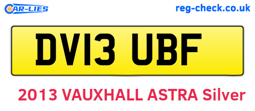 DV13UBF are the vehicle registration plates.
